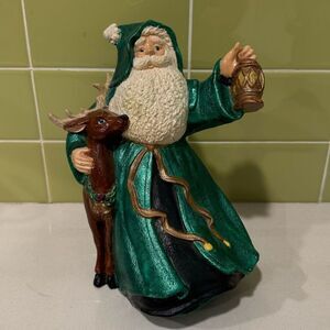 Vintage Hand-Painted Ceramic Santa Figurine — Retro Holiday Décor Collectible